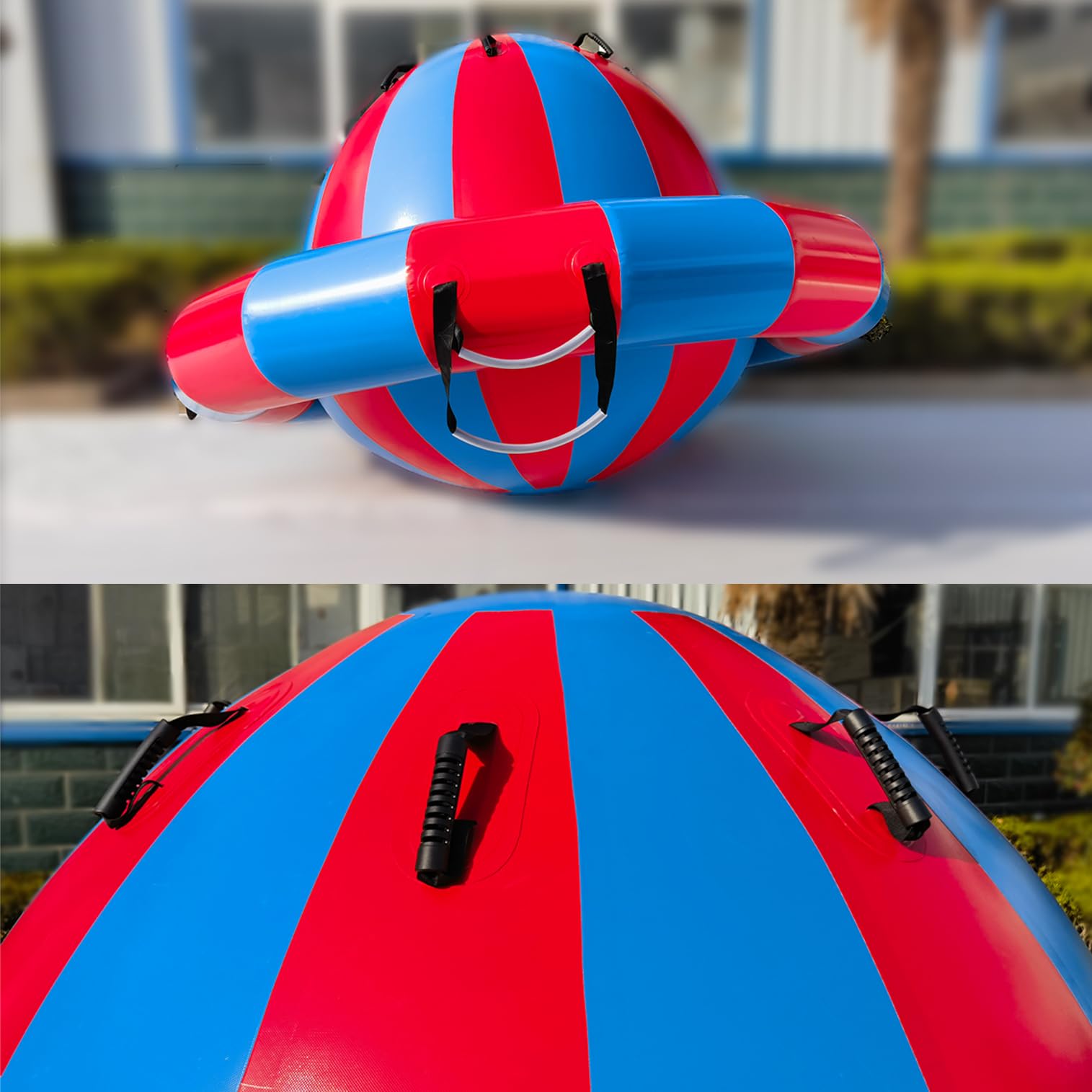 Hongcoral 8.2'x4.8' Inflatable Water Bouncer – 660LBS Capacity, Multi-Person Lake Float with 8 Handles