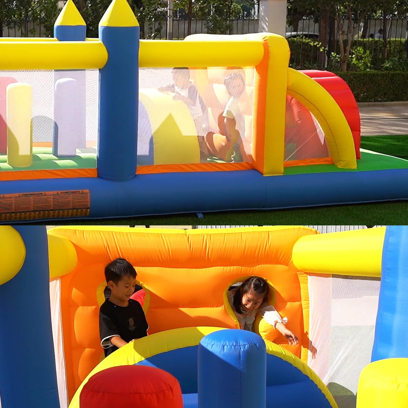 HuaKastro 20.5FT Inflatable Obstacle Course for Kids – Tunnel, Slide, Climbing Wall & More