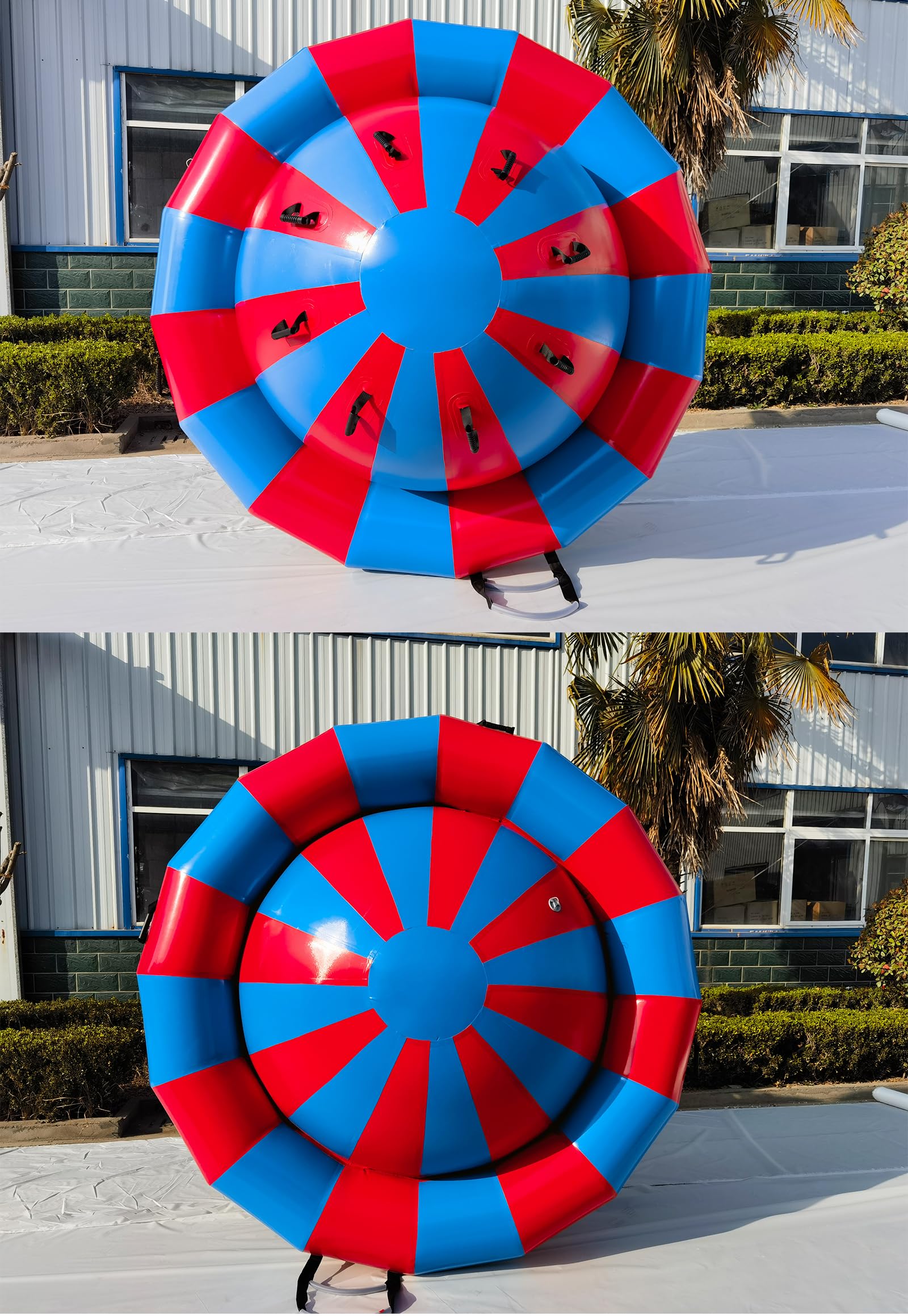 Hongcoral 8.2'x4.8' Inflatable Water Bouncer – 660LBS Capacity, Multi-Person Lake Float with 8 Handles