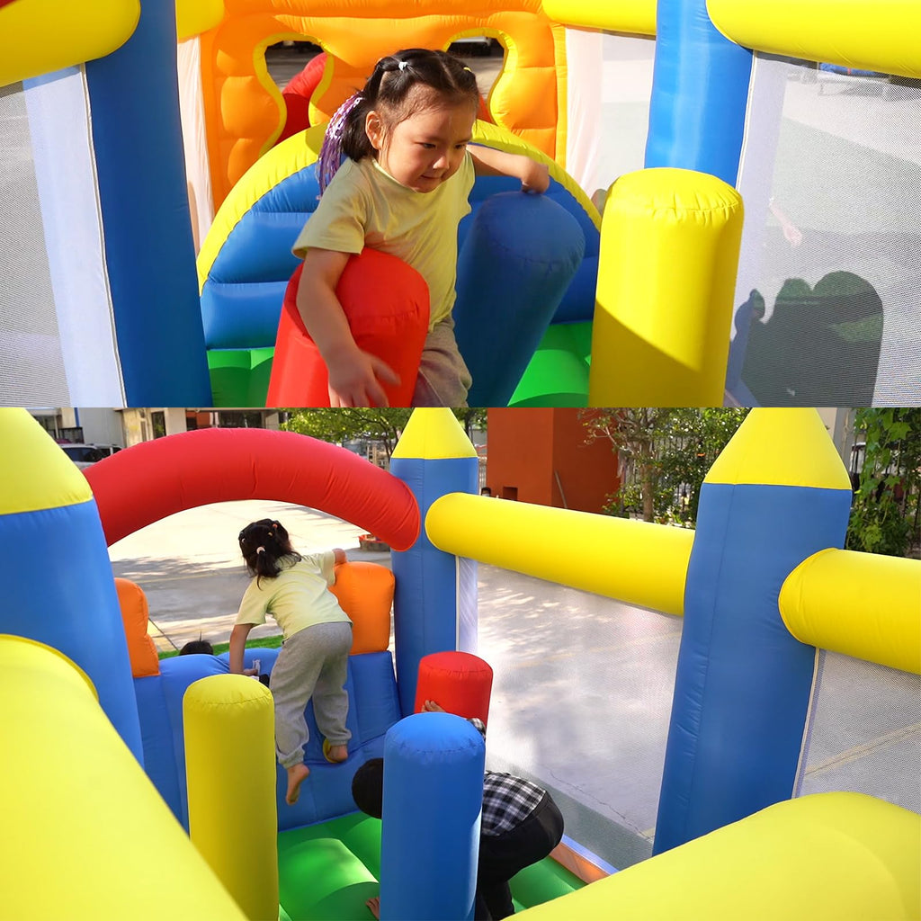 HuaKastro 20.5FT Inflatable Obstacle Course for Kids – Tunnel, Slide, Climbing Wall & More