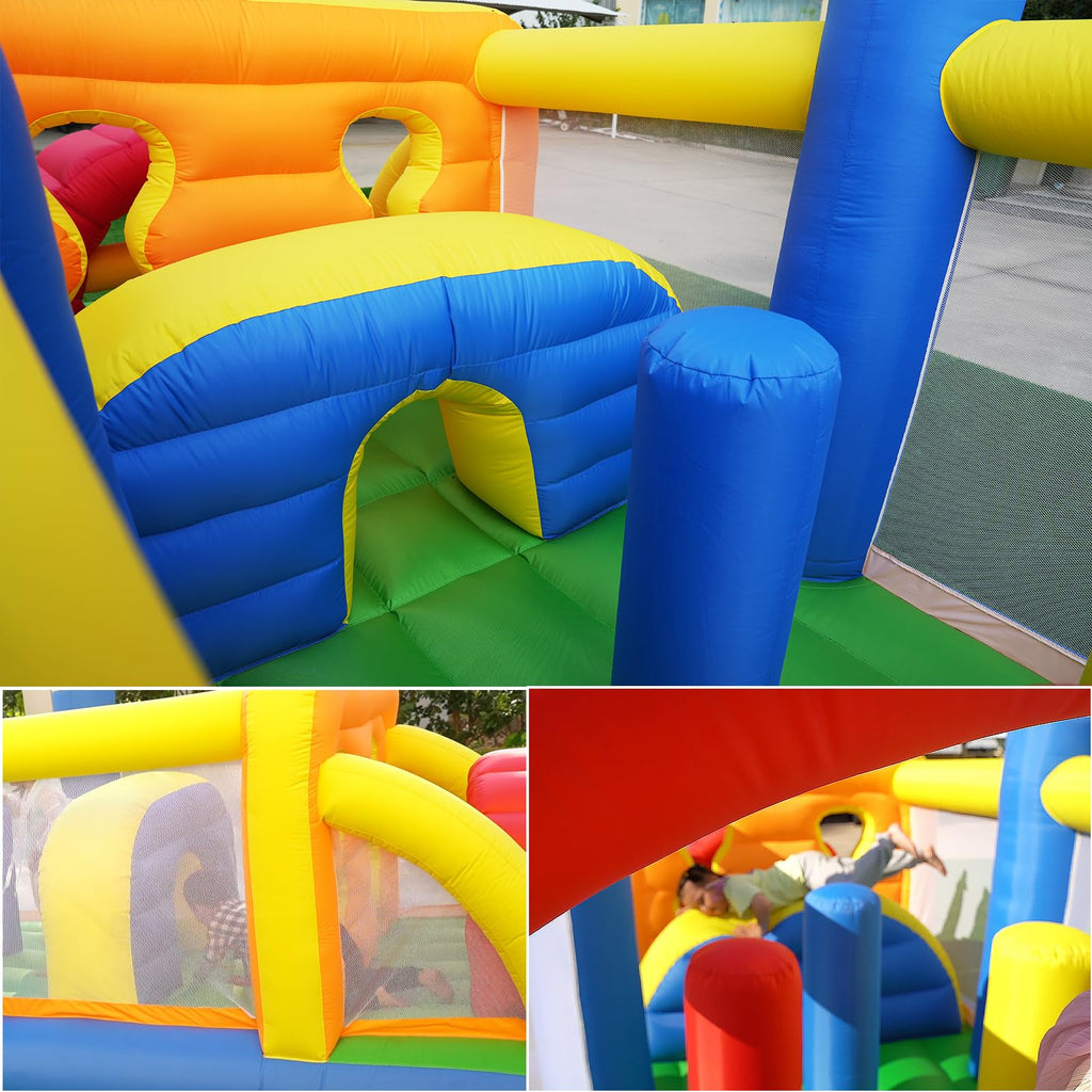 HuaKastro 20.5FT Inflatable Obstacle Course for Kids – Tunnel, Slide, Climbing Wall & More