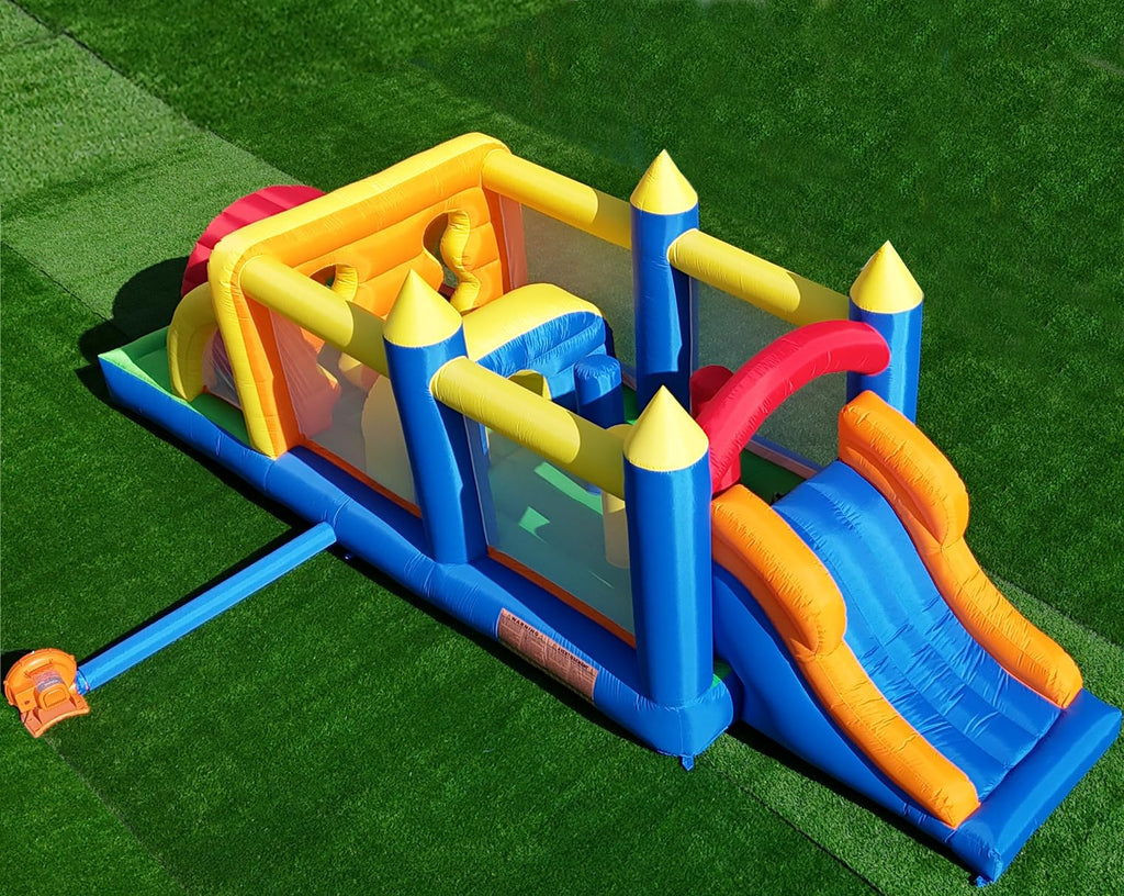 HuaKastro 20.5FT Inflatable Obstacle Course for Kids – Tunnel, Slide, Climbing Wall & More